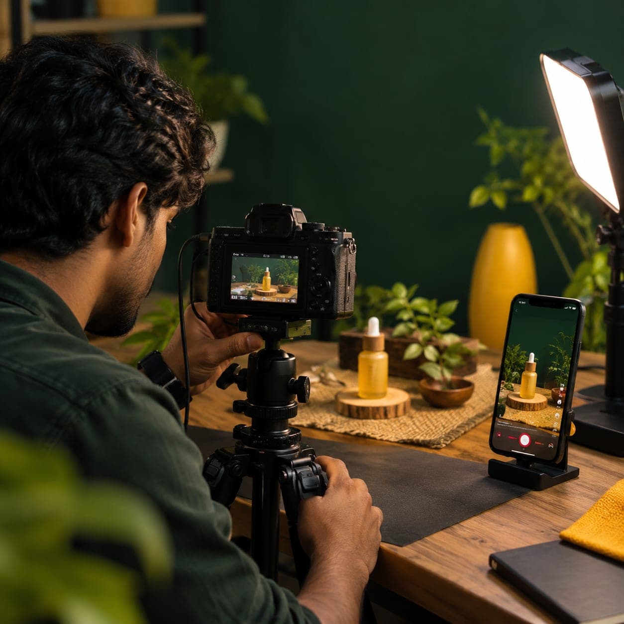 Content creation setup for video and social media