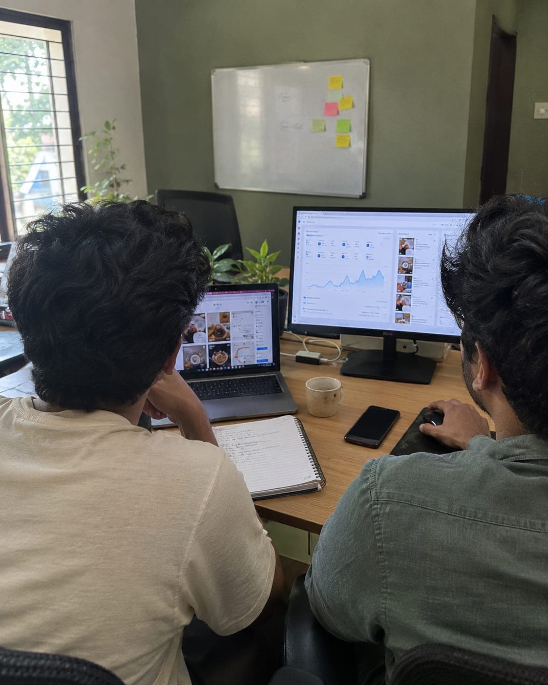 Students working on a digital marketing project at the agency